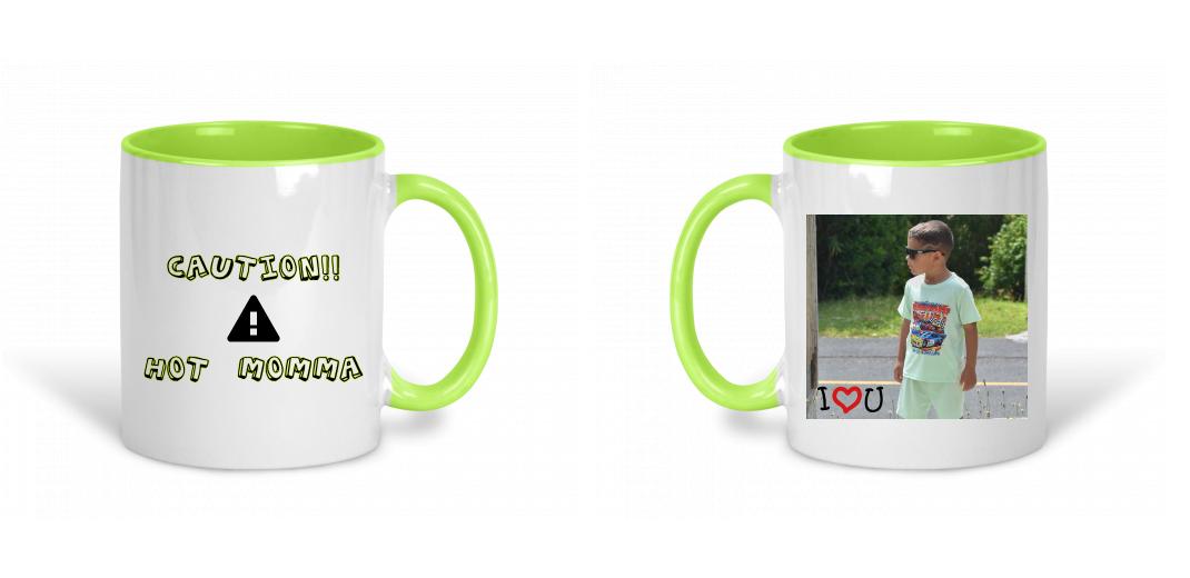 11oz Coffee Mug with Colored Inside & Handle  | Add your own design