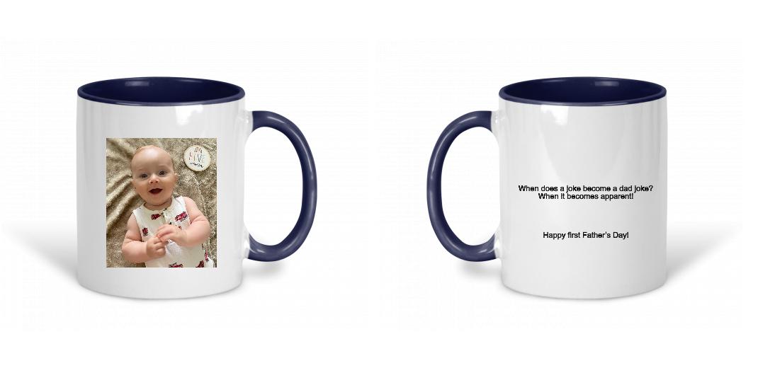 11oz Coffee Mug with Colored Inside & Handle  | Add your own design