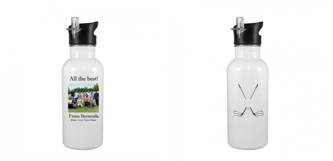 20 oz White flip Straw water bottle | Add your own design