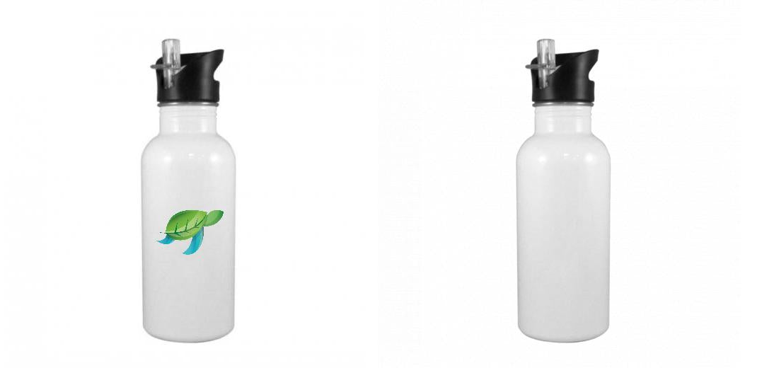 20 oz White flip Straw water bottle | Add your own design