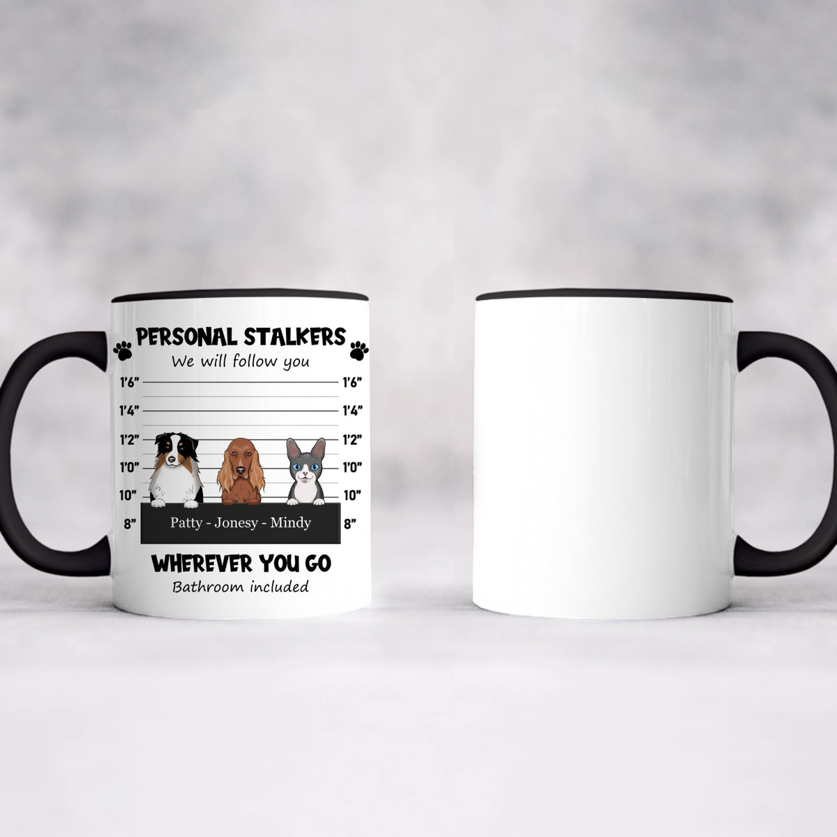 Personal Stalkers - White Accent Mug, 11oz
