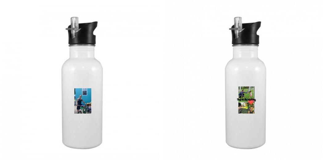 20 oz White flip Straw water bottle | Add your own design