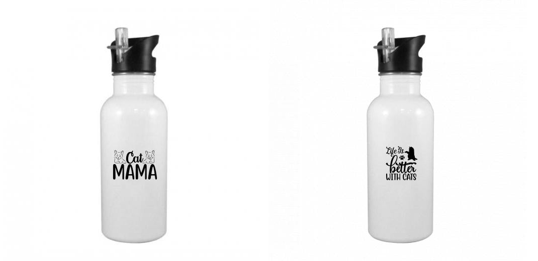 20 oz White flip Straw water bottle | Add your own design