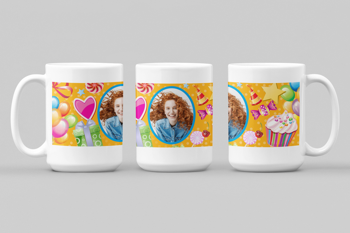 Happy Birthday, Coffee Mug | Predesigned | Add Image