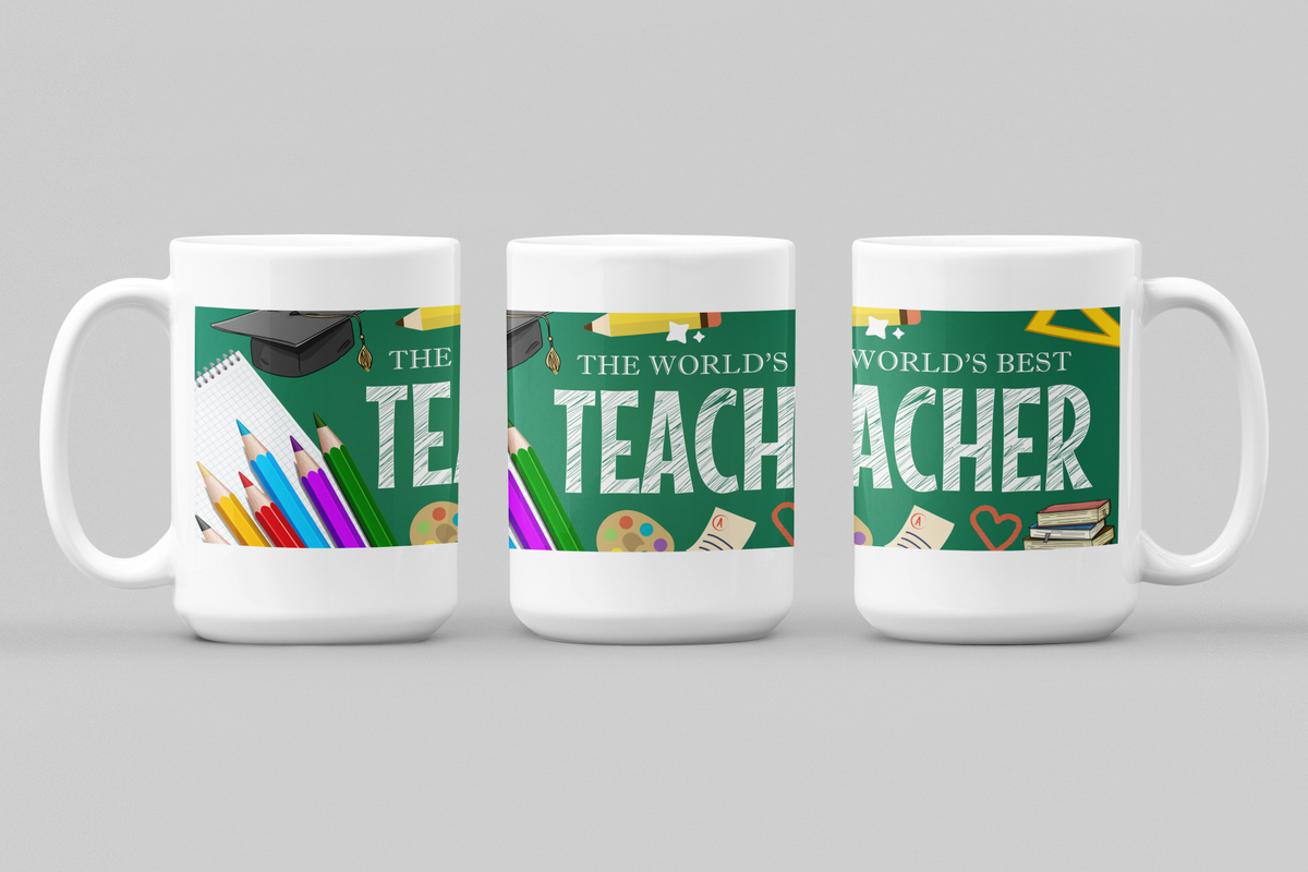 The Worlds Best Teacher, Coffee Mug | Predesigned