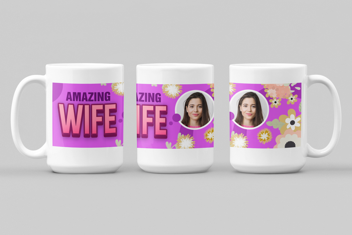 Amazing Wife, Coffee Mug | Predesigned | Add Image