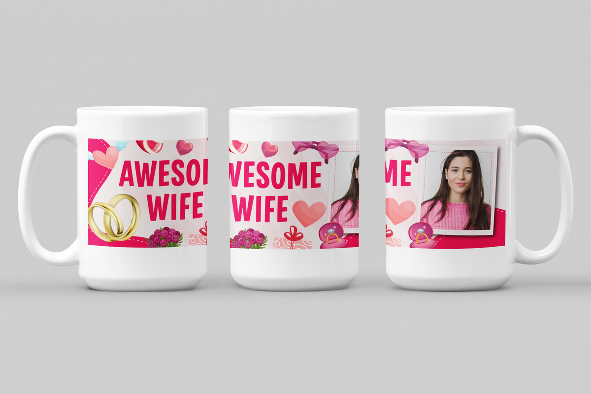 Awesome Wife, Coffee Mug | Predesigned | Add Image