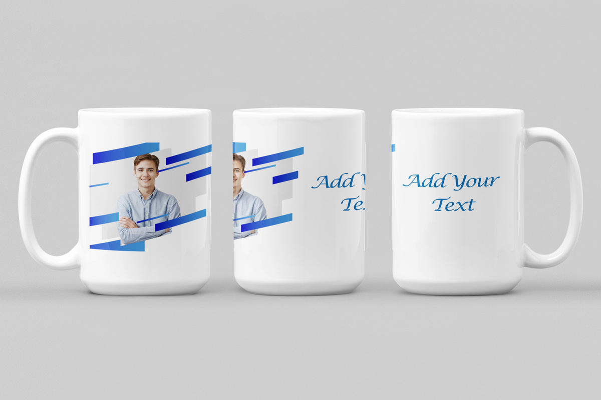 Blue Design - Coffee Mug | Predesigned | Add Image | Add text