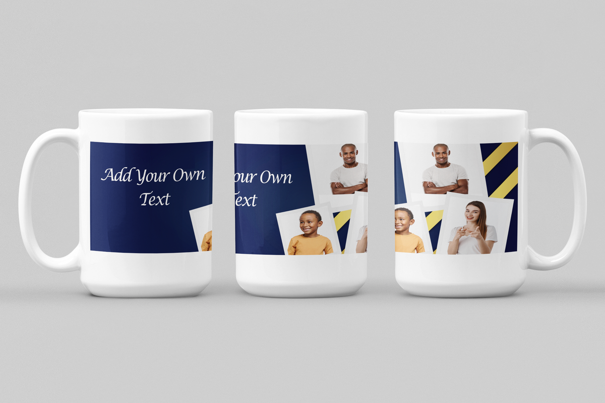 Blue and Yellow - Coffee Mug | Predesigned | Add Image | Add text