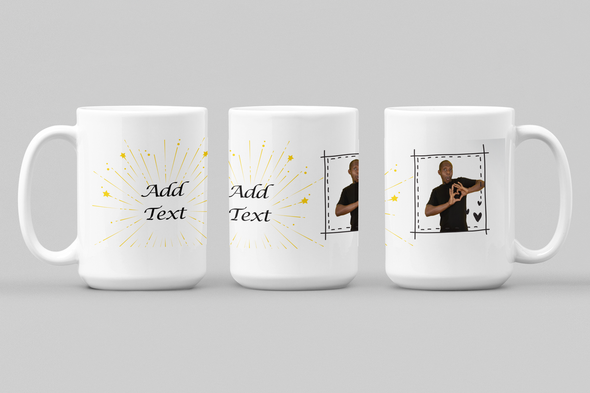 Yellow and Black - Coffee Mug | Predesigned | Add Image | Add text